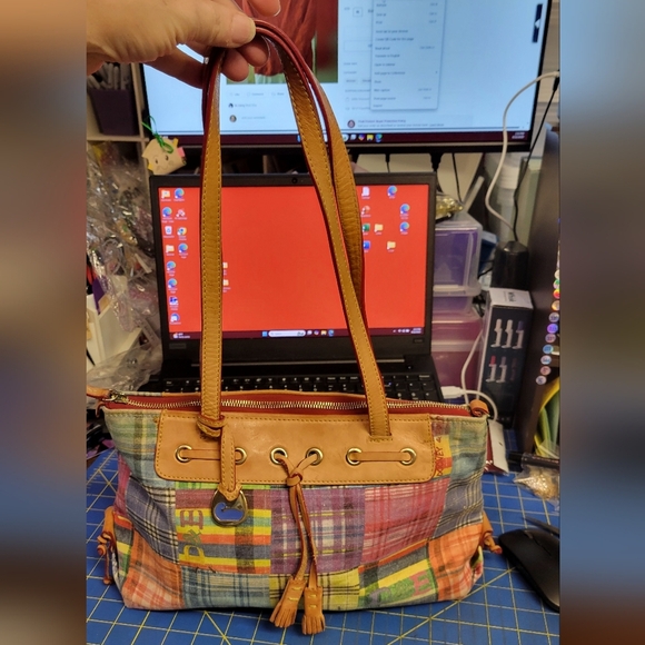 Dooney & Bourke Multicolor Patchwork Tote Preloved - Picture 1 of 16